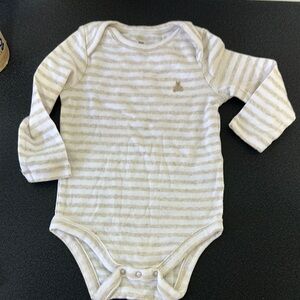 GAP Cream and Tan Bodysuit Classic Stripes